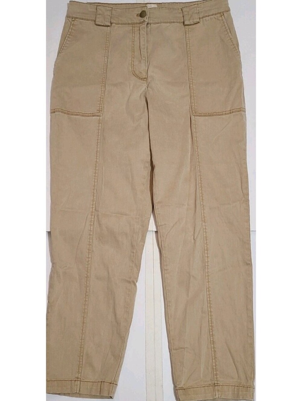 Joie Womens L/G Beige Utility Crop Pants Stretch Ankle Casual Chic Boho